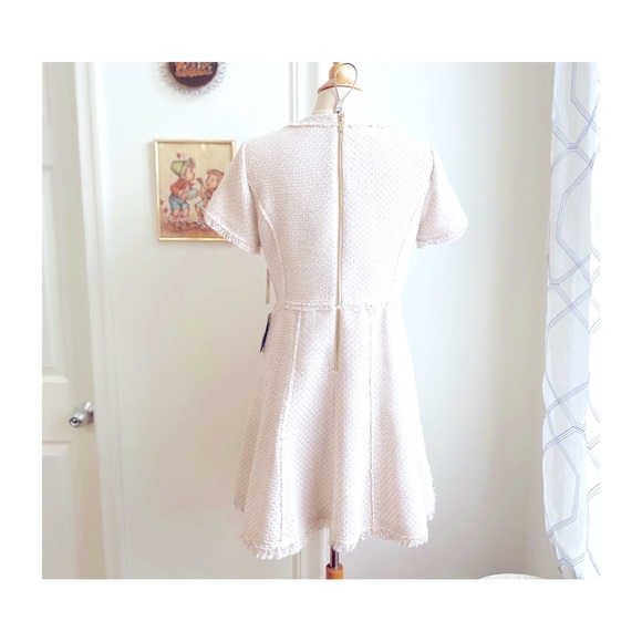 NEW Eliza J Pink/White/Metallic Tweed Career Dress Size 12P Petite L Large NWT - Picture 6 of 9